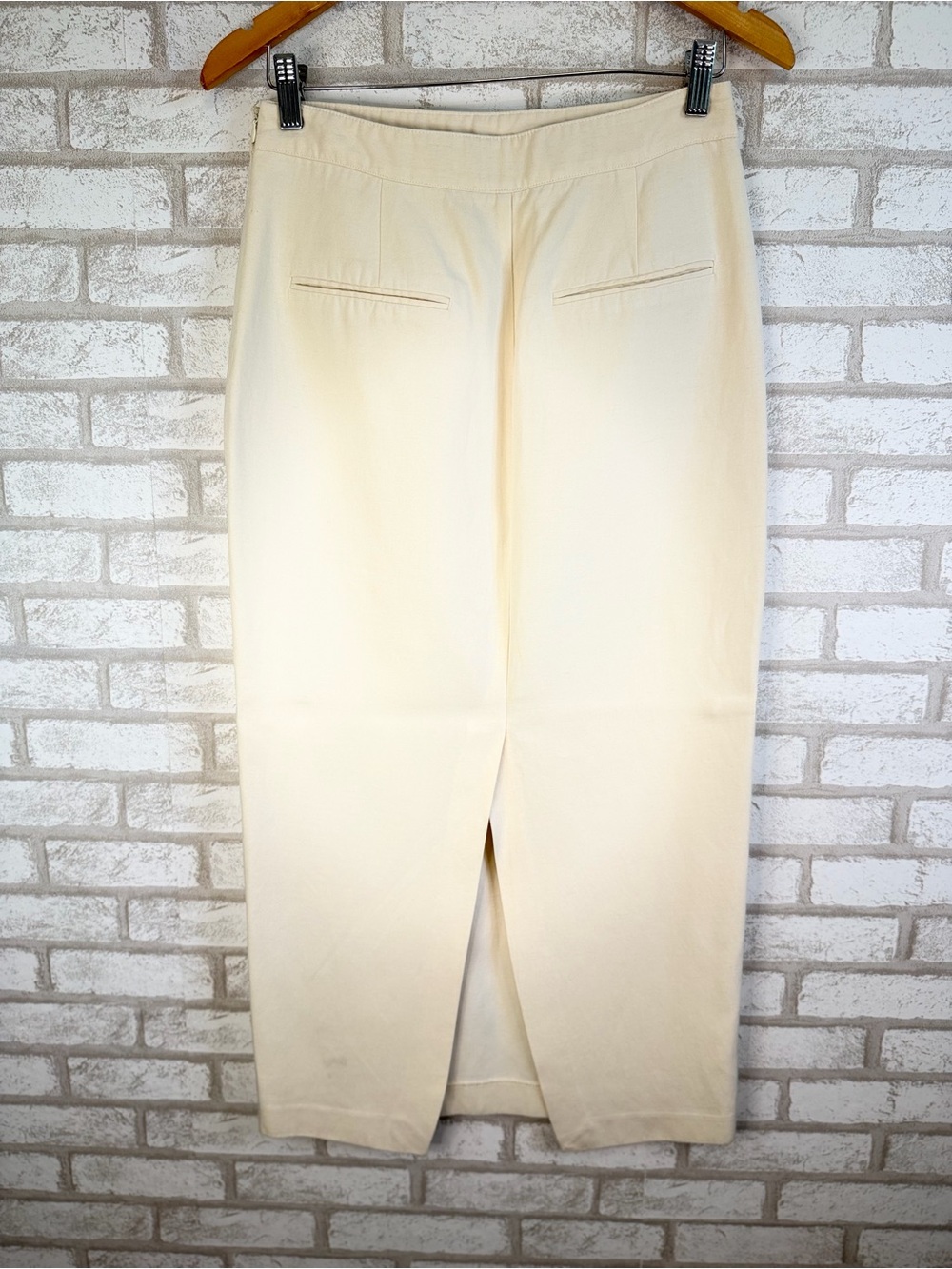 ZARA Cream Midi Pencil Skirt - Picture 3 of 6